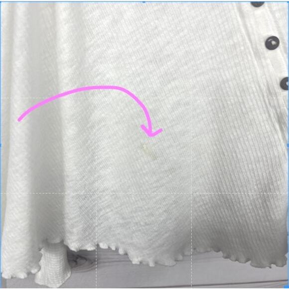 Free People We The Free Womens XS White‎ Button Front Poncho Blouse Top - Picture 6 of 6